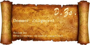 Demmer Zsigmond névjegykártya
